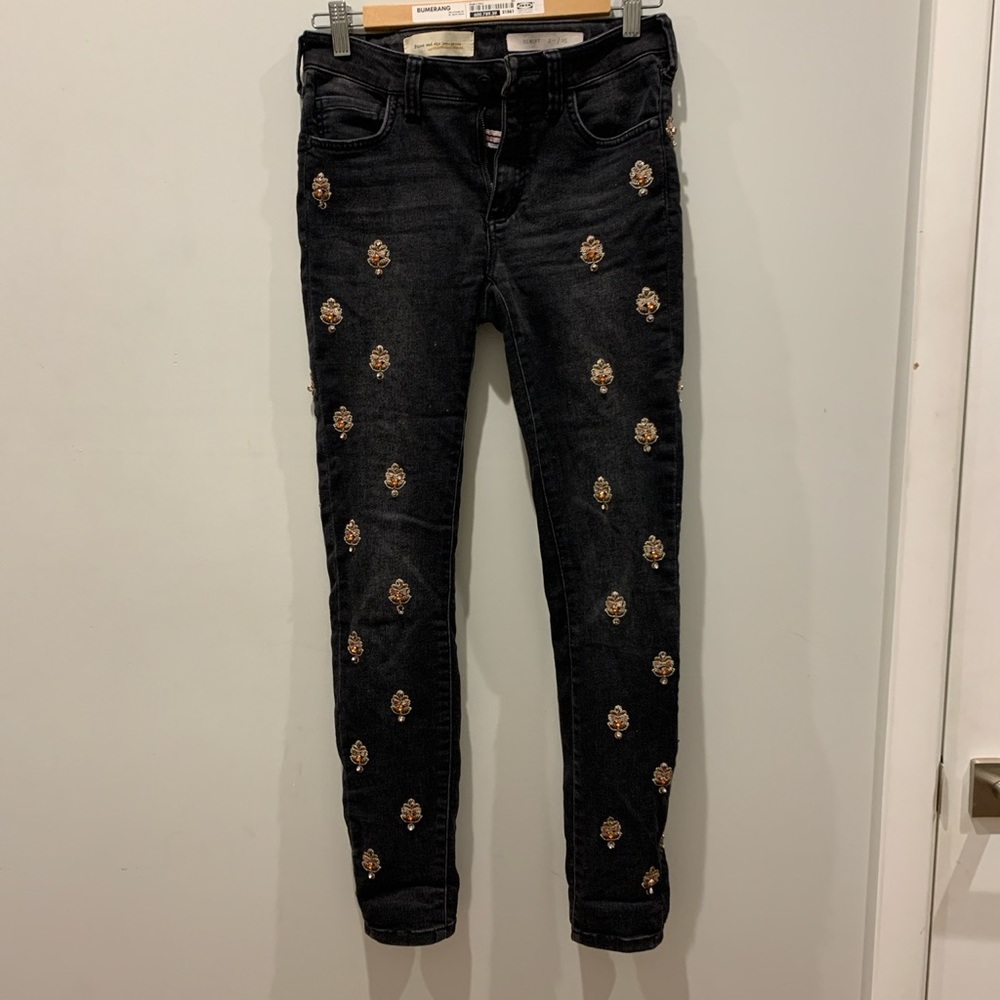 beaded/embroidered black skinny jeans by BLANK NYC